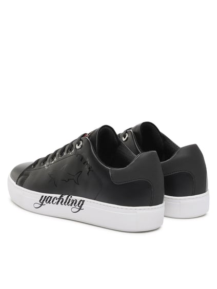 Paul Shark Paul Shark Erkek Bağcıklı Marka Logolu Spor Stil Siyah Sneaker 22418004-111