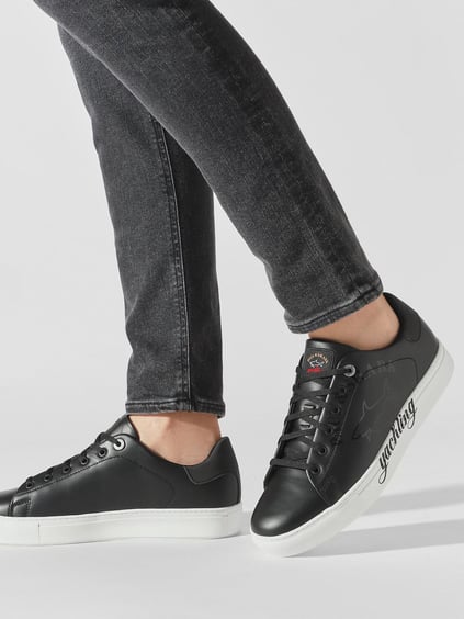Paul Shark Paul Shark Erkek Bağcıklı Marka Logolu Spor Stil Siyah Sneaker 22418004-111
