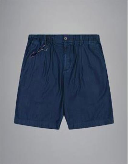 Paul Shark Paul Shark Erkek Beli Lastikli Pamuklu Dokuma Kumaş Kısa Lacivert Şort 25414164-J03