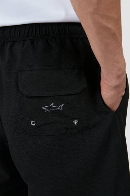 Paul Shark Paul Shark Erkek Beli Lastikli Rahat ve Hafif Kumaşlı Siyah Deniz Şortu 25415061-011