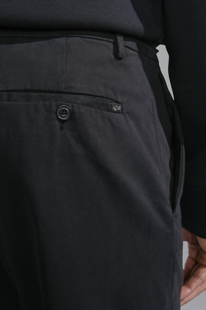 Paul Shark Paul Shark Erkek Dar Kalıp Pamuklu Esnek Chino Siyah Pantolon 14314049-011