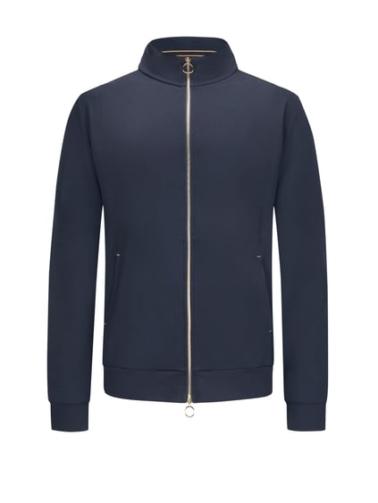 Paul Shark Paul Shark Erkek Fermuarlı Dik Yaka Regular Fit Esnek Pamuklu Kumaş Uzun Kollu Lacivert-Gold Sweatshirt 25411814-50E