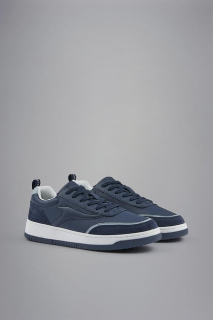 Paul Shark Paul Shark Erkek Hakiki Deri Rahat Taban Süet Detaylı Mavi Sneaker 14318003-050