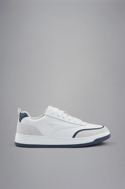 Paul Shark Paul Shark Erkek Hakiki Deri Rahat Taban Süet Detaylı Beyaz Sneaker 14318003-010