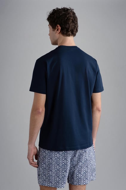Paul Shark Paul Shark Erkek Marka Logolu Pamuklu Normal Kalıp Günlük Lacivert T-Shirt 24411061-013