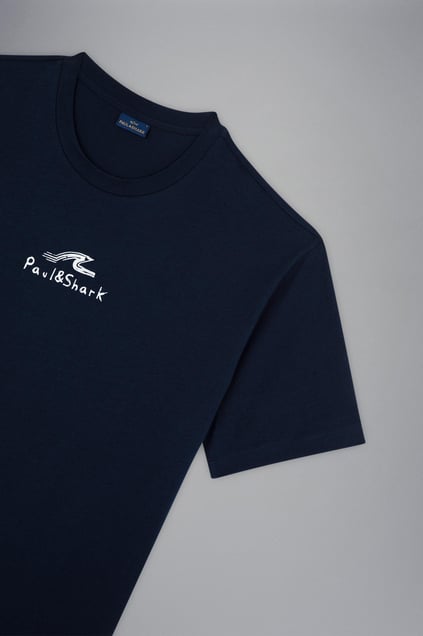 Paul Shark Paul Shark Erkek Marka Logolu Pamuklu Normal Kalıp Günlük Lacivert T-Shirt 24411061-013
