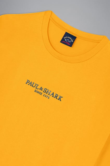 Paul Shark Paul Shark Erkek Marka Logolu Uzun Kollu Rahat Sarı T-Shirt 13311624-024