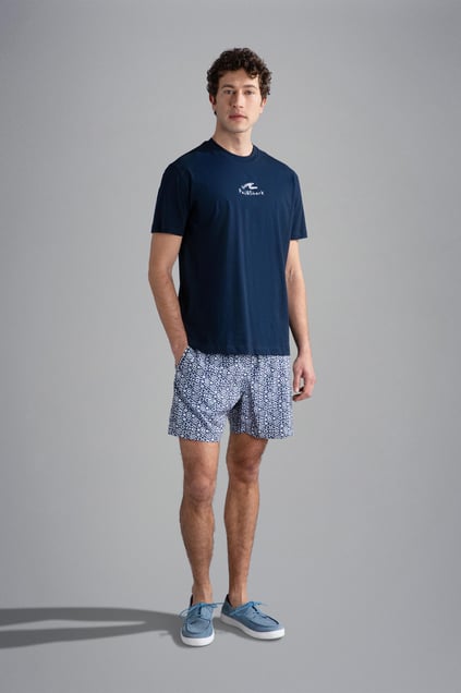 Paul Shark Paul Shark Erkek Marka Logolu Pamuklu Normal Kalıp Günlük Lacivert T-Shirt 24411061-013