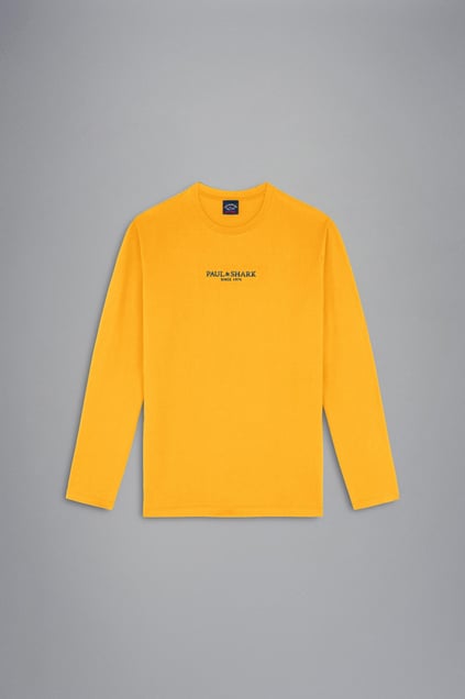 Paul Shark Paul Shark Erkek Marka Logolu Uzun Kollu Rahat Sarı T-Shirt 13311624-024
