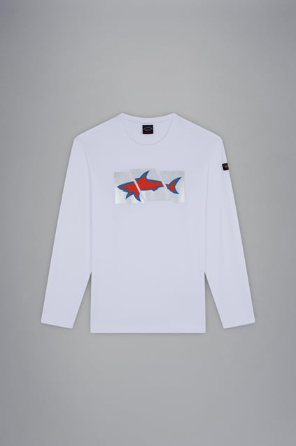 Paul Shark Paul Shark Erkek Marka Logolu Uzun Kollu Rahat Beyaz T-Shirt 13311667-010