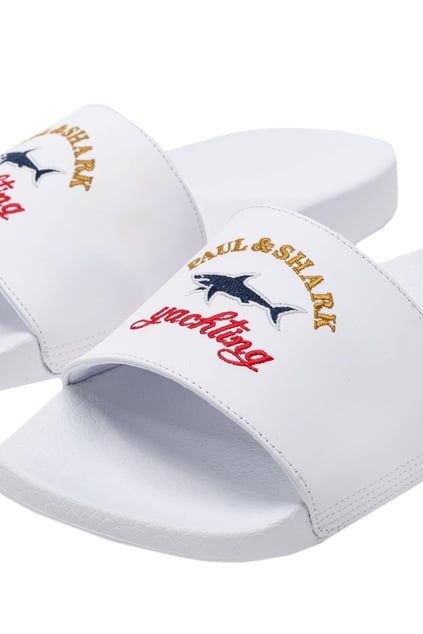 Paul Shark Paul Shark Erkek Marka Logo Baskılı Beyaz Terlik C0P8001-010