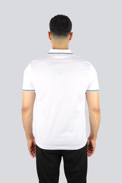 Paul Shark Paul Shark Erkek Normal Kesim %100 Pamuklu Kısa Kollu Beyaz Polo Yaka T-Shirt 25411288-010
