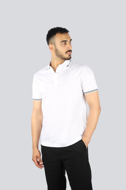 Paul Shark Paul Shark Erkek Normal Kesim %100 Pamuklu Kısa Kollu Beyaz Polo Yaka T-Shirt 25411288-010