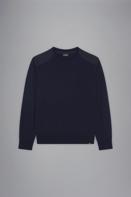 Paul Shark Paul Shark Erkek Pamuklu Bisiklet Yaka Regular Fit Uzun Kollu Mavi Kazak 14311036-013