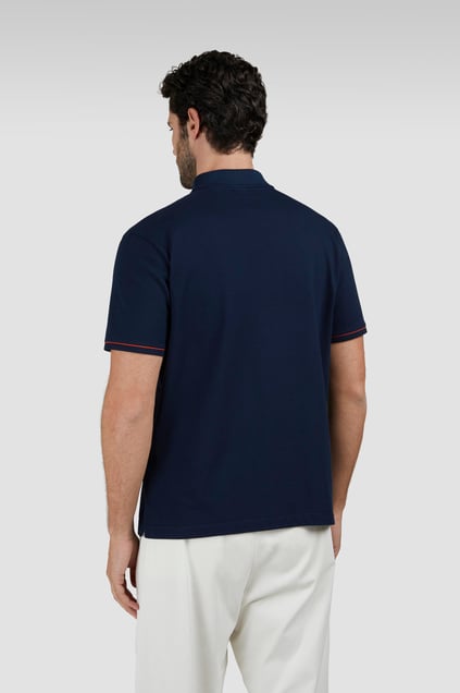 Paul Shark Paul Shark Erkek Pamuklu Normal Kalıp Kısa Kollu Lacivert Polo Yaka T-Shirt 25411323-013