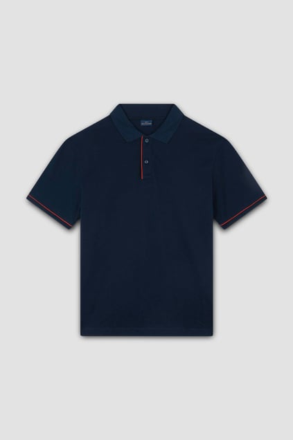 Paul Shark Paul Shark Erkek Pamuklu Normal Kalıp Kısa Kollu Lacivert Polo Yaka T-Shirt 25411323-013