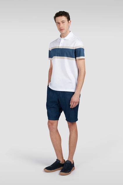 Paul Shark Paul Shark Erkek Pamuklu Polo Yakalı Düğme Kapamalı Kısa Kollu Beyaz Polo Yaka T-Shirt 25411260-344