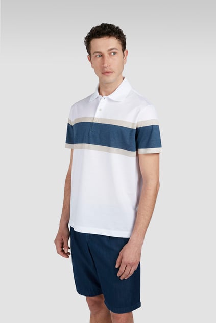 Paul Shark Paul Shark Erkek Pamuklu Polo Yakalı Düğme Kapamalı Kısa Kollu Beyaz Polo Yaka T-Shirt 25411260-344