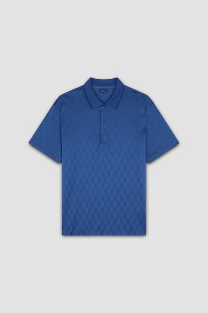 Paul Shark Paul Shark Erkek Regular Fit %100 Organik Pamuklu Desenli Kısa Kollu Lacivert Polo Yaka T-Shirt 25411278-264