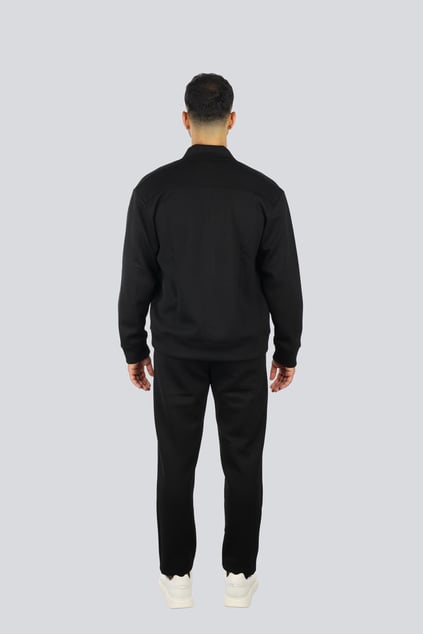 Paul Shark Paul Shark Erkek Regular Fit Fermuarlı Metalik Logolu Pamuklu Siyah-Gümüş Eşofman Takımı 15311510A-11D