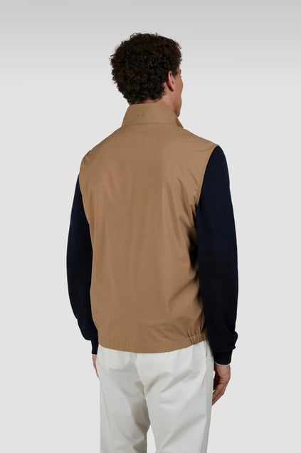 Paul Shark Paul Shark Erkek Regular Fit Dik Yaka Fermuarlı İç Cepli Kahverengi Yelek 25412621-627