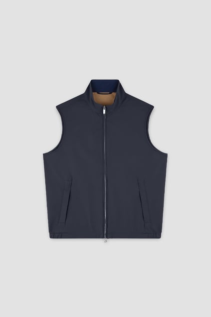 Paul Shark Paul Shark Erkek Regular Fit Dik Yaka Fermuarlı İç Cepli Lacivert Yelek 25412621-013