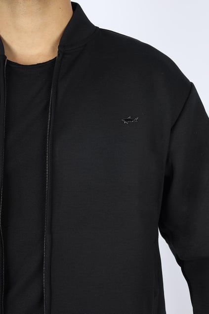 Paul Shark Paul Shark Erkek Regular Fit Fermuarlı Metalik Logolu Pamuklu Siyah-Gümüş Eşofman Takımı 15311510A-11D