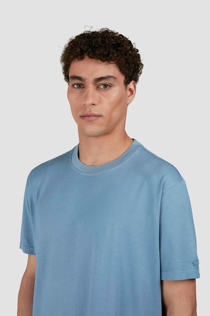 Paul Shark Paul Shark Erkek Yuvarlak Yaka Normal Kalıp %100 Pamuk Kısa Kollu Mavi T-Shirt 25411006-635