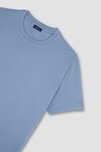 Paul Shark Paul Shark Erkek Yuvarlak Yaka Normal Kalıp %100 Pamuk Kısa Kollu Mavi T-Shirt 25411006-635