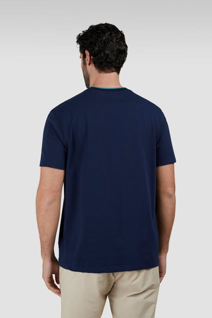 Paul Shark Paul Shark Erkek Yuvarlak Yaka Normal Kalıp %100 Pamuklu Kısa Kollu Lacivert T-Shirt 25411033-013