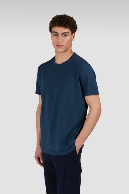 Paul Shark Paul Shark Erkek Yuvarlak Yaka Normal Kalıp %100 Pamuk Kısa Kollu Lacivert T-Shirt 25411006-013