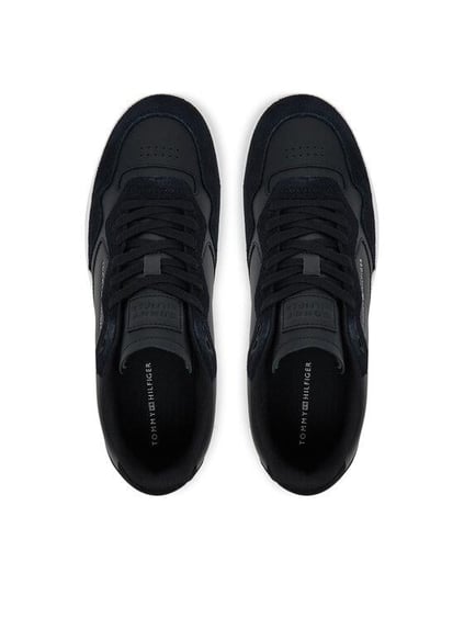 Tommy Hilfiger Tommy Hilfiger Erkek %100 Deri Rahat Taban Süet Detaylı Siyah Sneaker FM0FM05520-BDS
