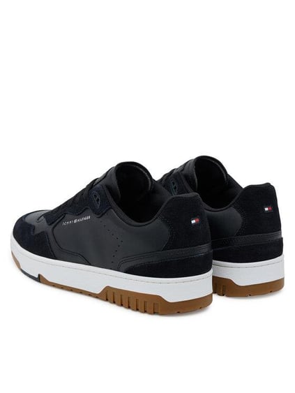 Tommy Hilfiger Tommy Hilfiger Erkek %100 Deri Rahat Taban Süet Detaylı Siyah Sneaker FM0FM05520-BDS
