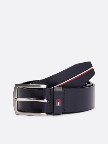 Tommy Hilfiger Tommy Hilfiger Erkek Ayarlanabilir Metal Tokalı %100 Deri Mavi Kemer AM0AM13011-DW6