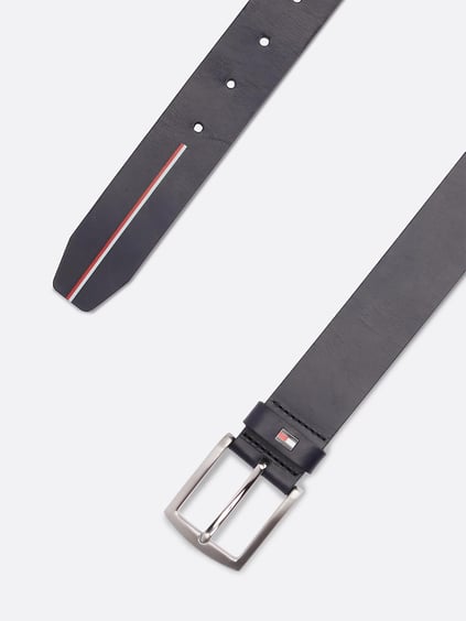 Tommy Hilfiger Tommy Hilfiger Erkek Ayarlanabilir Metal Tokalı %100 Deri Mavi Kemer AM0AM13011-DW6