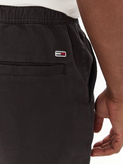 TOMMY HILFIGER Tommy Hilfiger Erkek Bel Bağlamalı Lastikli Paça Yüksek Bel Siyah Pantolon DM0DM20283-BDS