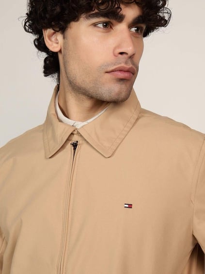 Tommy Hilfiger Tommy Hilfiger Erkek Çentikli Yaka Fermuar Kapamalı Regular Fit Uzun Kollu Bej Ceket MW0MW37649-ABS