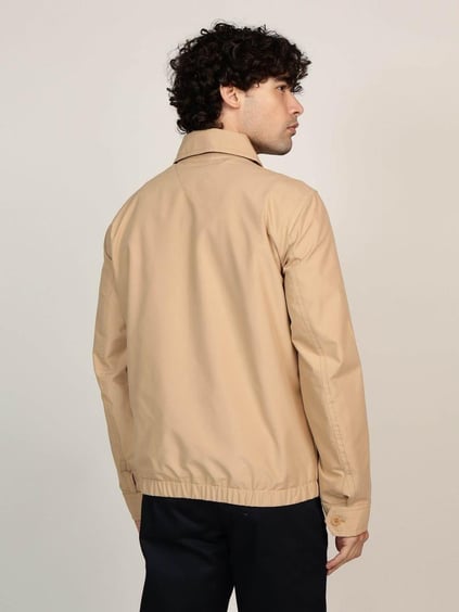 Tommy Hilfiger Tommy Hilfiger Erkek Çentikli Yaka Fermuar Kapamalı Regular Fit Uzun Kollu Bej Ceket MW0MW37649-ABS