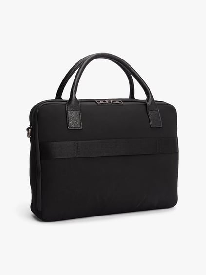 Tommy Hilfiger Tommy Hilfiger Erkek Çift Kapatma Fermuarlı Ayarlanabilir Çıkarılabilir Askılı Siyah Laptop & Evrak Çantası AM0AM13098-BDS