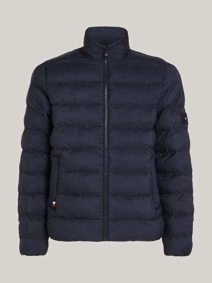 Tommy Hilfiger Tommy Hilfiger Erkek Dik Yaka Fermuar Kapamalı Su Geçirmez Isı Yalıtımlı Mavi Ceket MW0MW37259-DW5
