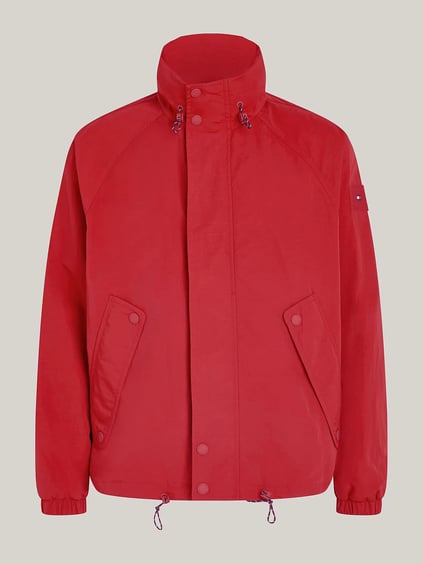 Tommy Hilfiger Tommy Hilfiger Erkek Dik Yaka Yalıtımlı Marka Logolu Fermuarlı Kırmızı Ceket MW0MW35807-XNN