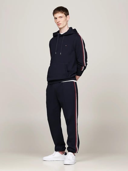 Tommy Hilfiger Tommy Hilfiger Erkek Dokuma Kumaş  Normal Bel  Düz Model Mavi Eşofman Altı MW0MW35548-DW5