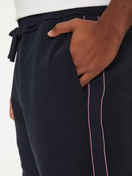 Tommy Hilfiger Tommy Hilfiger Erkek Dokuma Kumaş  Normal Bel  Düz Model Mavi Eşofman Altı MW0MW37477-DW5