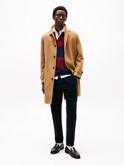 Tommy Hilfiger Tommy Hilfiger Erkek Dolgu Topuklu Dikiş Detaylı %100 Deri Siyah Loafer Ayakkabı FM0FM05362-BDS