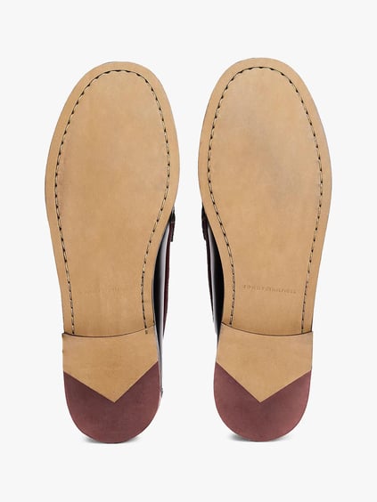 Tommy Hilfiger Tommy Hilfiger Erkek Dolgu Topuklu Dikiş Detaylı %100 Deri Siyah Loafer Ayakkabı FM0FM05362-BDS
