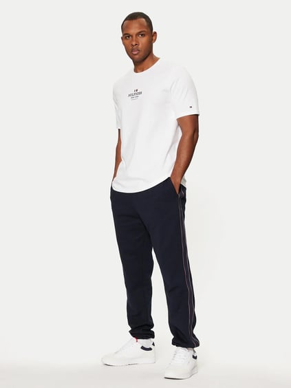 Tommy Hilfiger Tommy Hilfiger Erkek Dokuma Kumaş  Normal Bel  Düz Model Mavi Eşofman Altı MW0MW37477-DW5