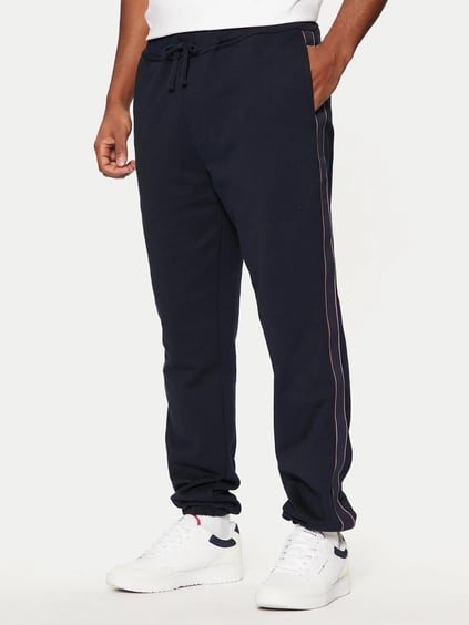 Tommy Hilfiger Tommy Hilfiger Erkek Dokuma Kumaş  Normal Bel  Düz Model Mavi Eşofman Altı MW0MW37477-DW5