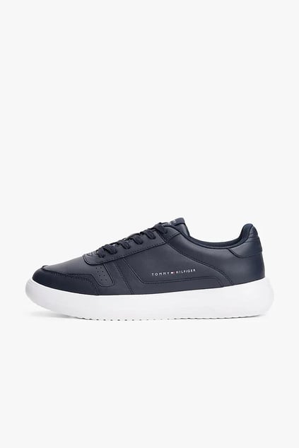 Tommy Hilfiger Tommy Hilfiger Erkek Düşük Bilekli Kalın Taban Logo Dokulu %100 Deri Lacivert Sneaker FM0FM05529-DW5
