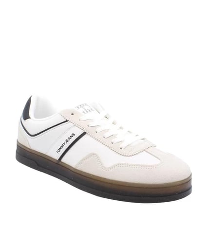 Tommy Hilfiger Tommy Hilfiger Erkek Düz Rahat Taban Süet Detaylı Deri Bej Sneaker EM0EM01524-BDS