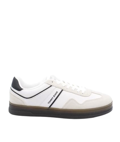 Tommy Hilfiger Tommy Hilfiger Erkek Düz Rahat Taban Süet Detaylı Deri Bej Sneaker EM0EM01524-BDS